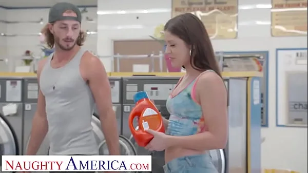 Naughty America - Catalina Ossa gets dick from stranger while washing her dirty clothes