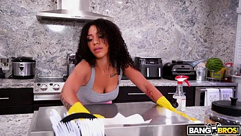 Lovely Luna Cleans the Biggest Dick