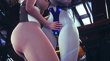 Kara lesbian fun with Demi : subverse & Detroit: become human crossover Hentai parody