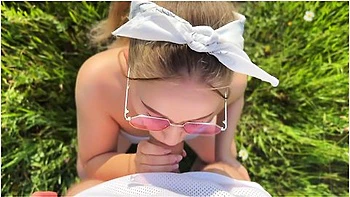 Fucking Tiny Montanasvibe In The Field. Public Place, , Beauty