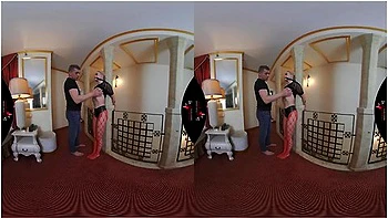 Submissive Marilyn Fucked In Crotchless Fishnets With Petite Blonde