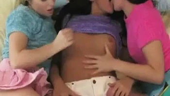 3 girls having fun with strap ons: Blowjob, Doggy  Big Tits Porn