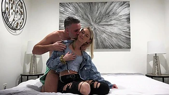 Young Blonde Payton Avery Plays With Keiran Lee's Cumshot Before