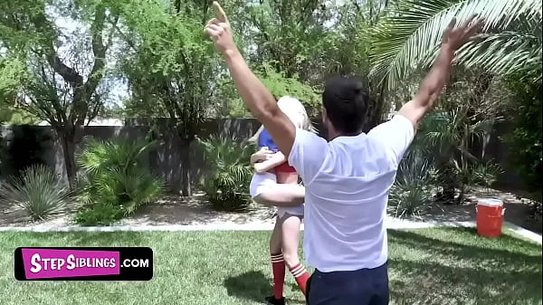 Horny StepFather Teach His Sexy Teen StepDaughters How To Handle Balls But Gets Caught By His Wife