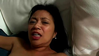 Hairy Asian Lucky gets a creampie.