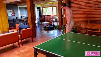 Strippong game with stepsister end with intense sex