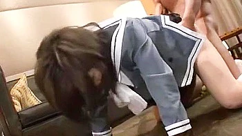 A vibrator is inserted and removed, she is given a hand job and a blowjob, and ejaculates on her face.