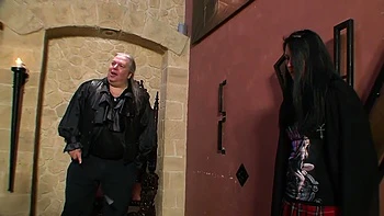 Humiliated hanging out white leg shackles