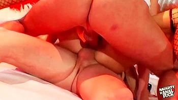 Using Huge Sex Toys Helps The Raunchy Redhead And Blonde Prepare For The Anal Foursome