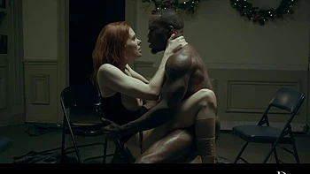 Redhead milf Maitland Ward enjoys intense interracial action