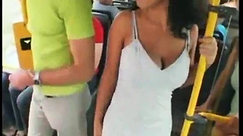 She gets fucked on the bus in front of everyone: Blowjob, Doggy  Missionary Porn