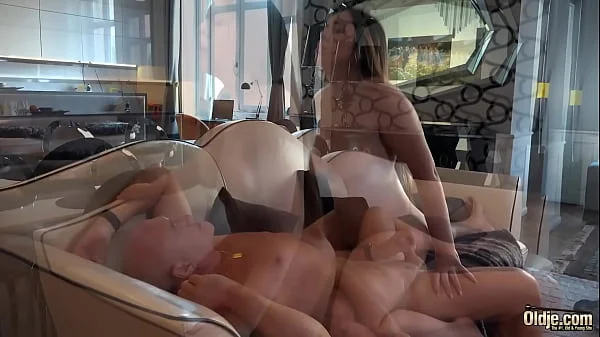 Busty teen gets hard pussy fucked by horny grandpa