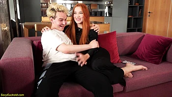 Rough Cuckold Becomes Her First DP Sex