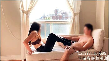 Fitness Asian Teen In Lululemon Yoga Pants And Pantyhose