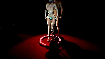 Blue Sex Robot in a BDSM Sex Show Challenge