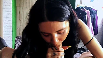 Sultry breezy deep throated my gigantic cock, gave me a hot