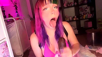 Redhead close up of her very big pussy