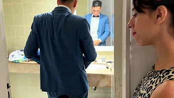 My little stepdaughter teases me while my wife leaves -