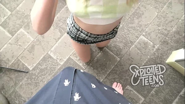 She is blonde she is 85 lbs and she loves sucking cock