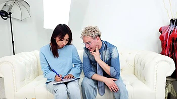 Flexible skinny babe enjoys anal at a casting