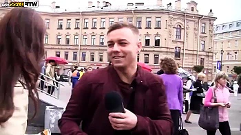 threesome in nature with cute blonde hooker