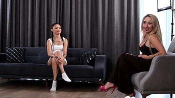 Asian student gets fingered before deep pussy shagging