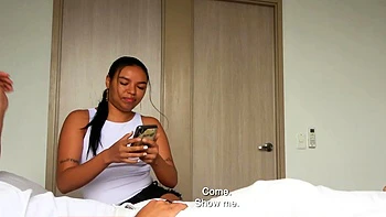 Big Ass Latina Babe Rides Big White Cock