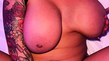 Inked Busty Babe Banged Hard On POV
