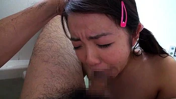 Horny asian teen blowjob and fucking