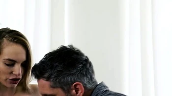 Small titted brunette teen fingering on the bed