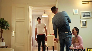 Ian Scott fucked the cute pigtails girl while her husband watched with his wife