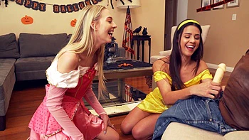 Nathan Bronson and two sexy teens in a hot threesome action