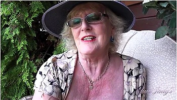 Judys - 66yo Hairy Mature Gilf Mrs. Claire Sucks Your Cock In The Garden (pov) - Aunt Judys