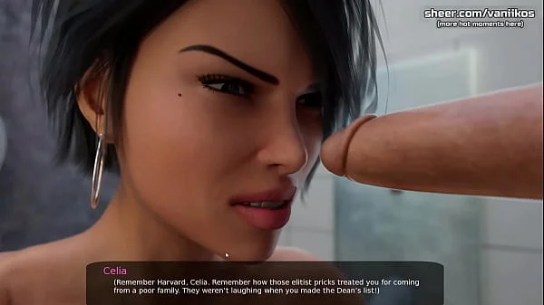 Milfy City[v0.6e] | Gorgeous milf teacher with big boobs gets her wet pussy fucked with a creampie in the toilets through a glory hole by a big cock | My sexiest gameplay moments | Part #57 - New ANIMATED scenes with Celia compilation