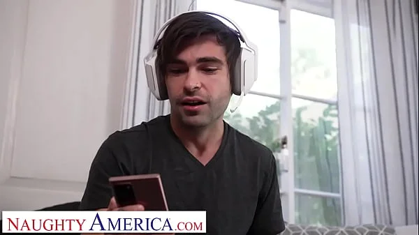 Naughty America - Big tit MILF Charlie Phoenix plays video games with son's friend before fucking his joy-dick