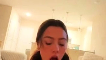 Dark haired amateur blowjob and handjob in fake taxi