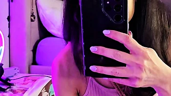 Hot brunette amateur MILF rides hubbys cock