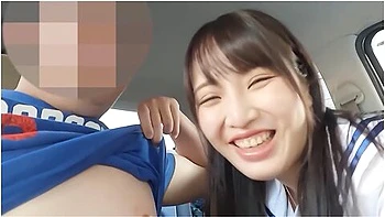 Cute Japanese Idolaccess The Back Red.suddenly Gave Me Blowjob & Handjob In The Car