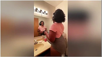 Ebony Bbw Cleaning Nipples Hanging Out My Shirt