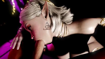 Sexy Blonde Elf Party Blowjob