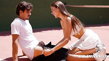 Beautiful sex in the cowgirl pose with a long-legged gf Vixi Rafi