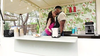 Public hard fuck with a long-legged white model Catherine Knight