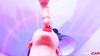 Gorgeous solo blowjob session with a cock-swallowing angel