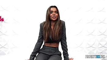 Busty long-haired chick Ava Amira likes jumping on a long wiener