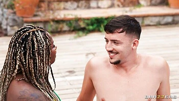 Gorgeous outdoor interracial fuck with a spicy ebony babe Xeinna Rose