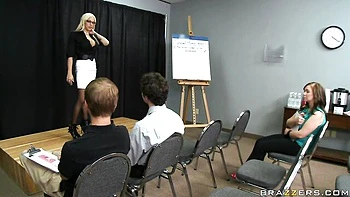 An awesome missionary pose fuck with a slutty blonde Lylith Lavey