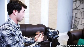 Beautiful brunette Eva Angelina gets penetrated in the sideways pose