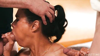 Hardcore double penetration with a gorgeous busty brunette Dana Vespoli