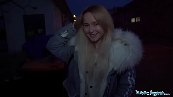 Public Agent She finished with a face full of spunk after riding cock