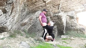 Gorgeous outdoor dick-riding with a silicone tits blonde Sophie Logan